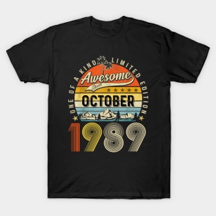 Awesome Since October 1989 Vintage 34th Birthday T-Shirt